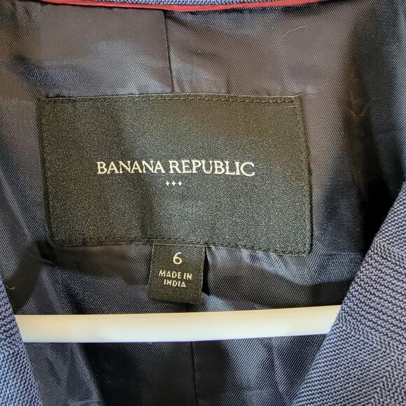 Banana Republic Boys Double-Breasted Blazer Suit Jacket Size 6 Blue - Picture 4 of 6